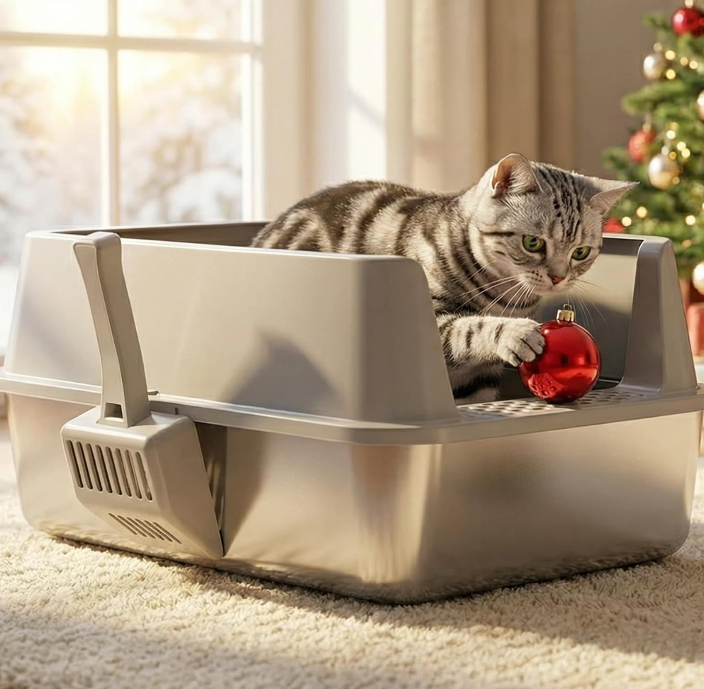 Stainless Steel Cat Litter Box – Durable & Hygienic