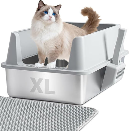 Stainless Steel Cat Litter Box – Durable & Hygienic