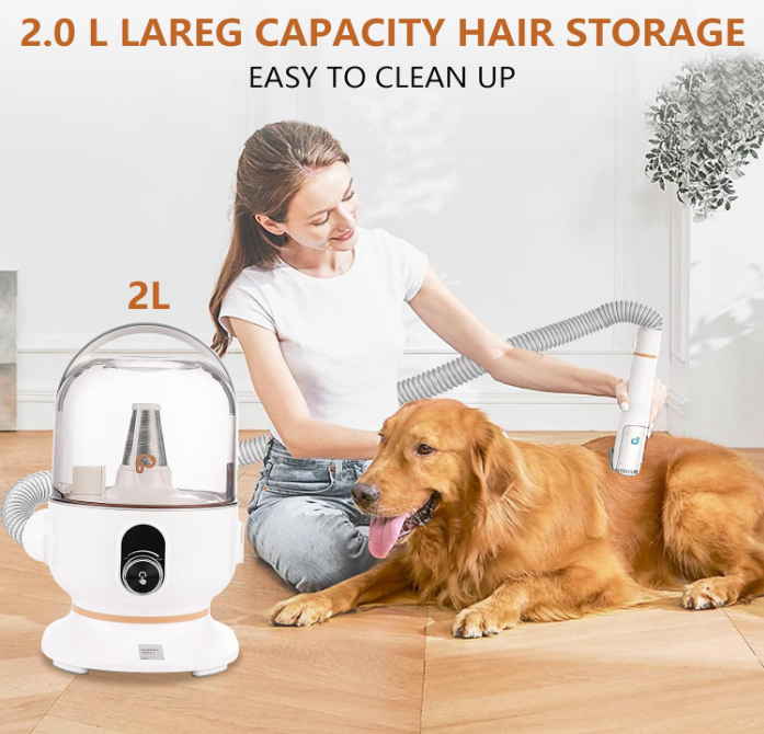 Dog Grooming Vacuum Kit – Low-Noise Shedding & Trimming System