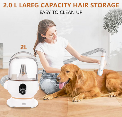 Dog Grooming Vacuum Kit – Low-Noise Shedding & Trimming System