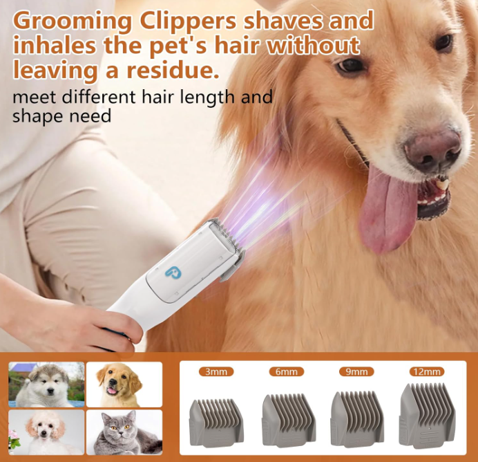 Dog Grooming Vacuum Kit – Low-Noise Shedding & Trimming System