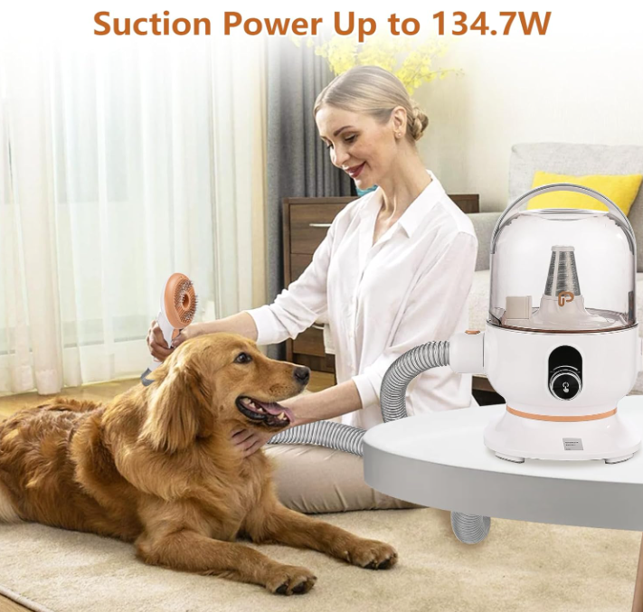 Dog Grooming Vacuum Kit – Low-Noise Shedding & Trimming System