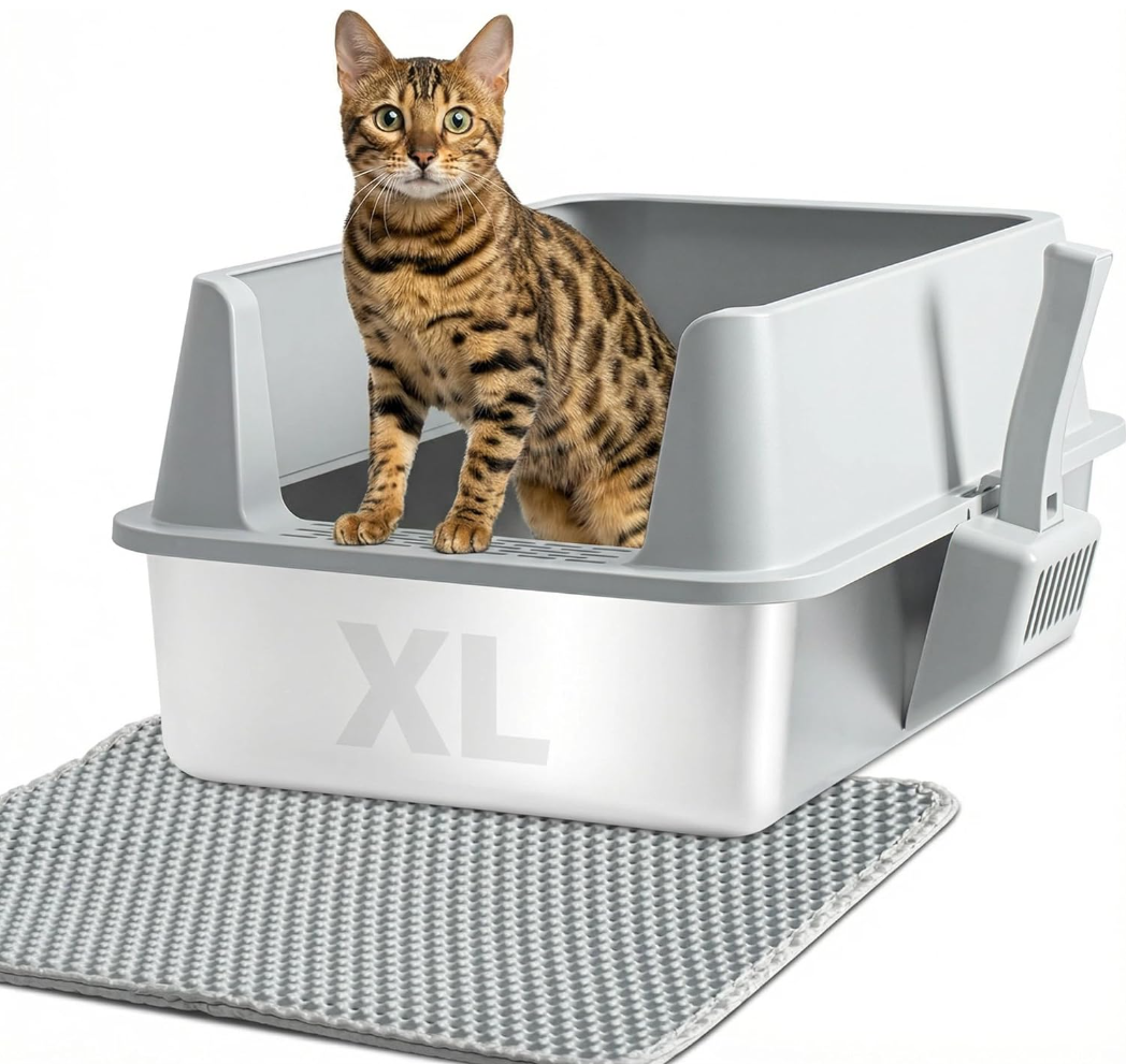 Stainless Steel Cat Litter Box – Durable & Hygienic
