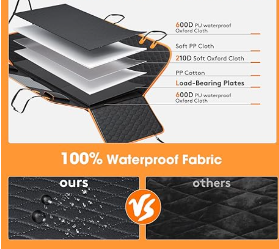 Waterproof Dog Car Seat Cover – Hard-Base Back Protector
